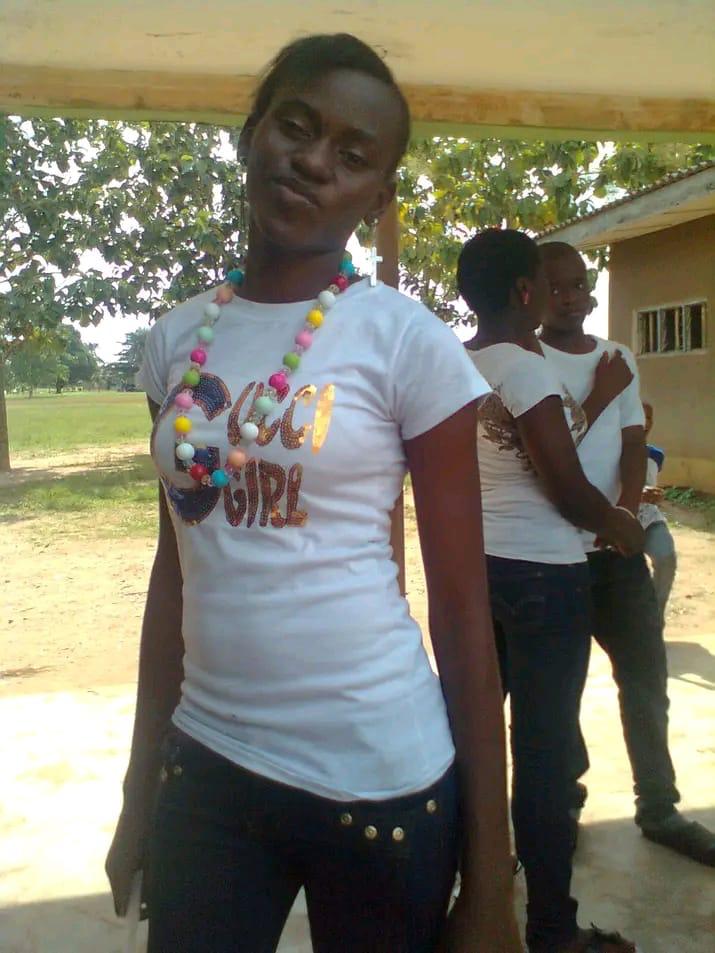 Classmate posing in a Gucci Girl shirt